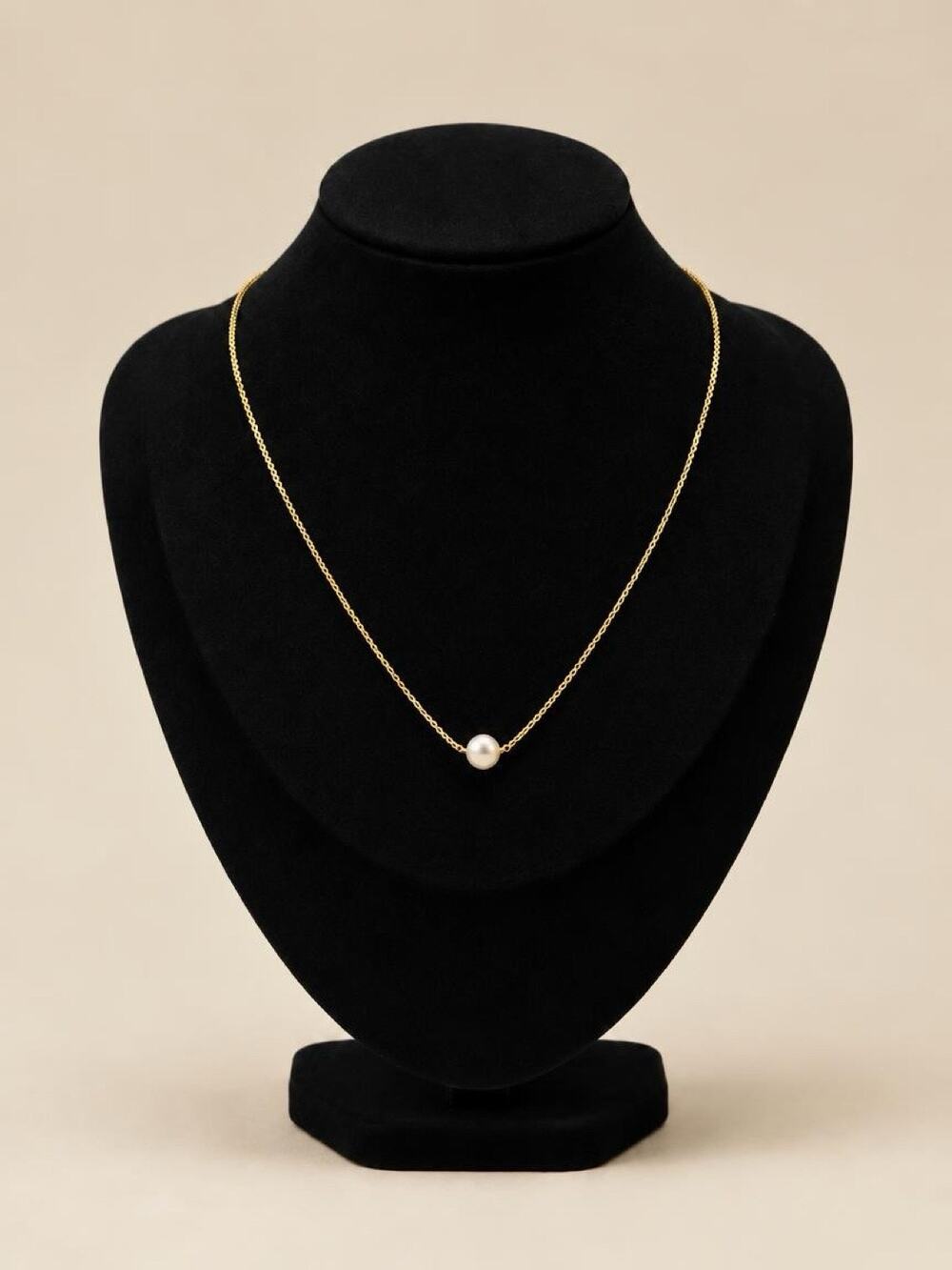 Vintage Danecraft 12K Gold Filled Wave Chain Choker with Pearl